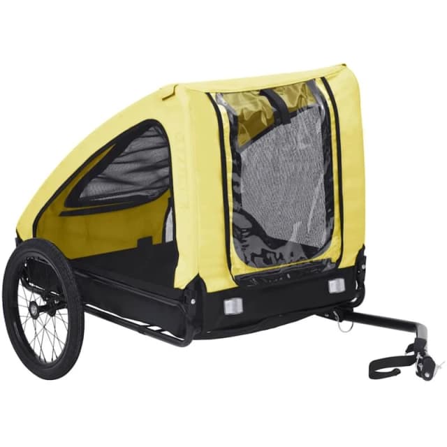 VIDAXL Pet Bike Trailer Yellow and Black Vidaxl 8720286144893