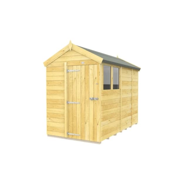 Buttercup Farm 5 x 9 Feet Apex Shed - Single Door W/ Windows - L272 x W147 x H217cm in Brown Brown Unisex