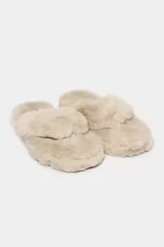 Extra Wide Fit Fluff Toe Slippers.