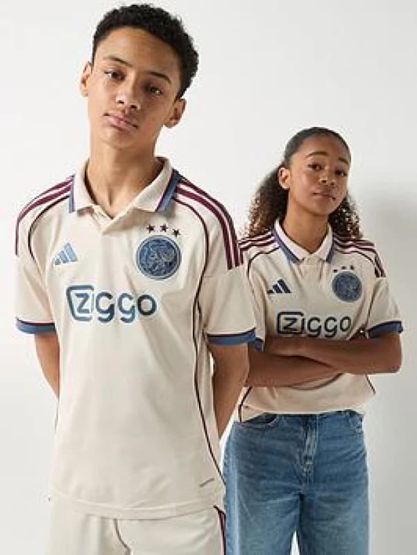 adidas Ajax Third Shirt 2025 2026 Juniors - Cream Male 7 - 8 Years