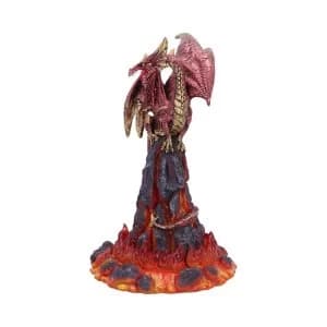 Volcanic Victory Red Magma Lava Dragon Figurine