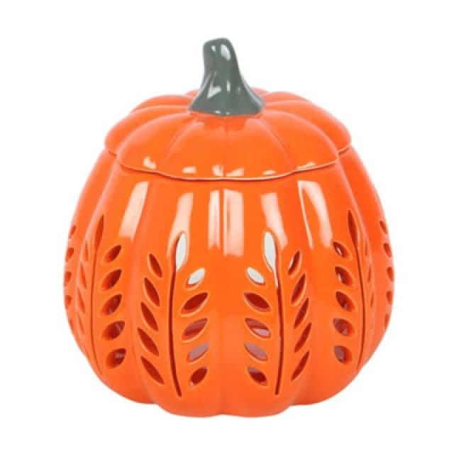 Something Different Something Different Leaf Cut Out Pumpkin Oil Burner in Orange Orange One Size Unisex 5063806044901