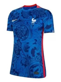 Nike Womens France 22/23 Home S/s Jersey, Navy, Size L, Women