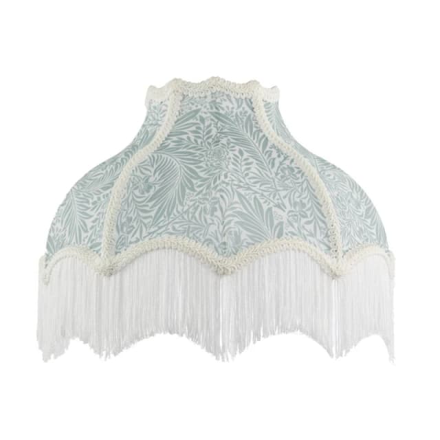 Happy Homewares Classic Victorian Lamp Shade in Light Emerald Green Velvet with Trims Size: 14" Emerald Unisex 14"