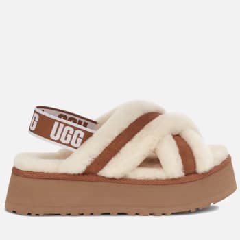UGG Womens Disco Cross Sheepskin Slippers - Chestnut - UK 5