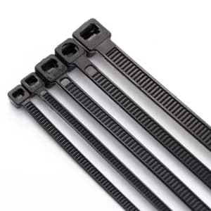 Evo Labs 100 Pack of 200 x 4.4mm Black Retail Packaged Cable Ties