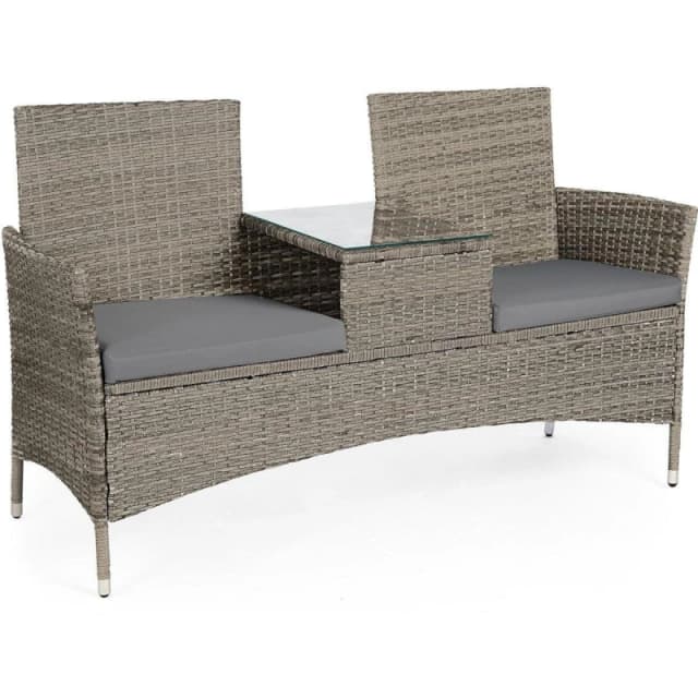 VonHaus Bali Grey Rattan Garden Loveseat Brown unisex One Size