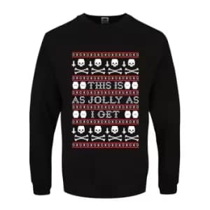 Grindstore Mens This Is As Jolly As I Get Christmas Jumper (3XL) (Black)
