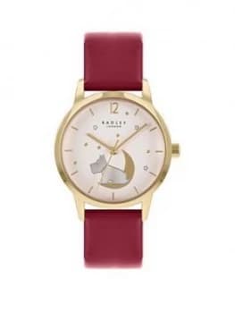 Radley Dog Moon Dial Red Strap Watch