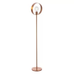 Hoop Complete Floor Lamp Brushed Copper Plate