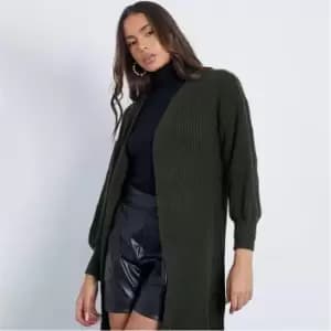 I Saw It First Balloon Sleeve Knitted Cardigan - Green