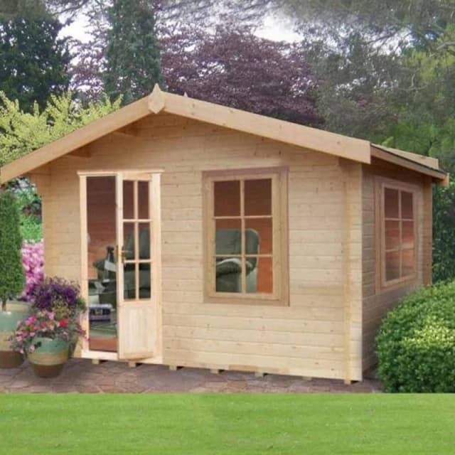 Shires Bucknells 28mm Log Cabin 12 x 8 Feet in Light Brown Light Brown Unisex