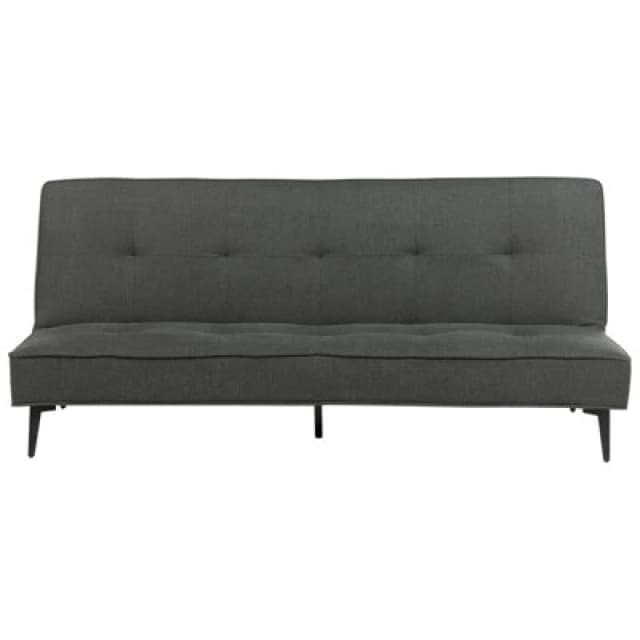Beliani Sofa Bed 3 Seater Essvik Fabric Dark Grey