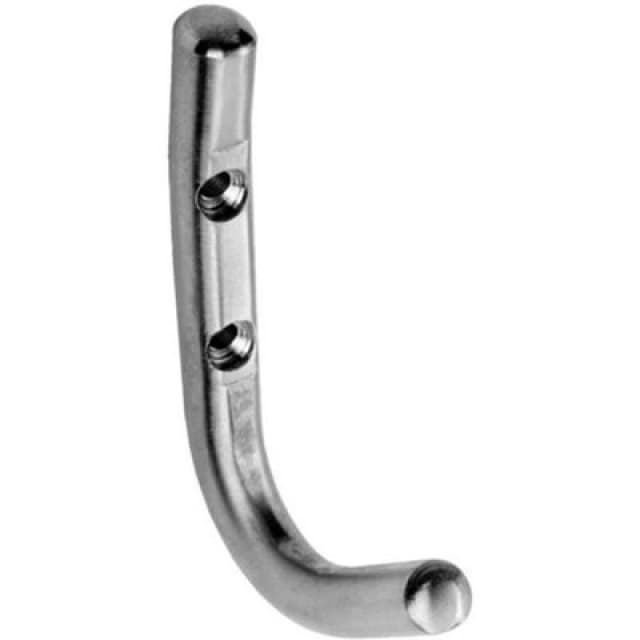 Loops Slimline One Piece Coat Hook 55mm Projection Satin Stainless Steel Metallics
