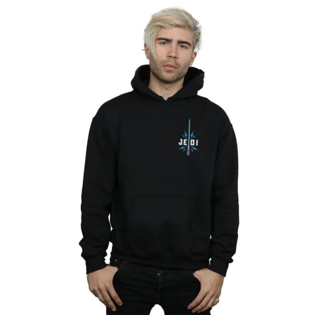Disney Men Star Wars The Rise Of Skywalker Jedi Badge Breast Print Hoodie in Black Size: Small Black S Male 5059400286588