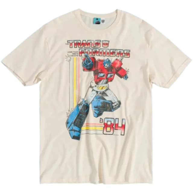 Transformers Mens Optimus Prime T-Shirt in Ecru Size: Small Ecru Male S