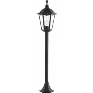 Loops - Outdoor Lamp Post Lantern Bollard Light Matt Black & Glass 1m Tall Garden led