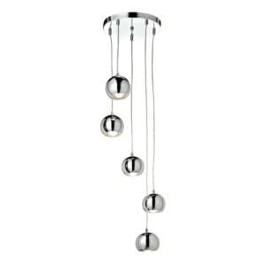 Cascade Chrome effect 5 Lamp Ceiling light