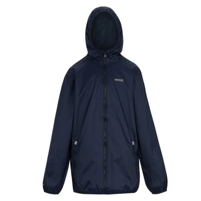 Regatta Kids Lever II Packable Reflective Long Sleeve Waterproof Jacket Navy male 13 (XL)