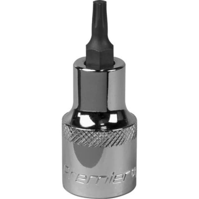 Loops T25 TRX Star Socket Bit - 1/2" Square Drive - PREMIUM S2 Steel Head Knurled Grip Metallics