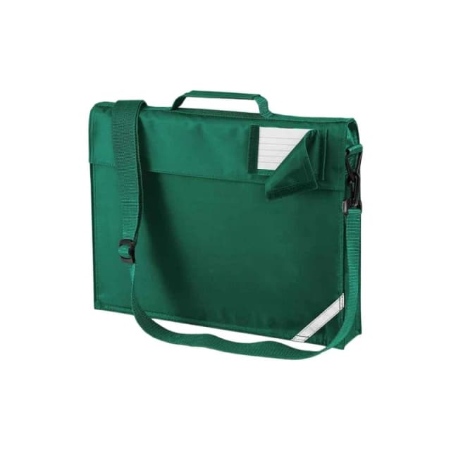 Quadra Mens Reflective Adjustable Strap Book Bag in Bottle Green Bottle Green Male