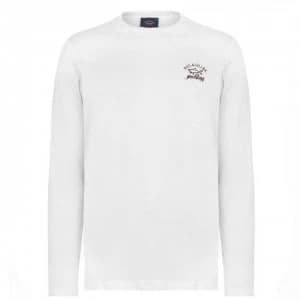 Paul And Shark Crew Logo Long Sleeve T Shirt - White 010