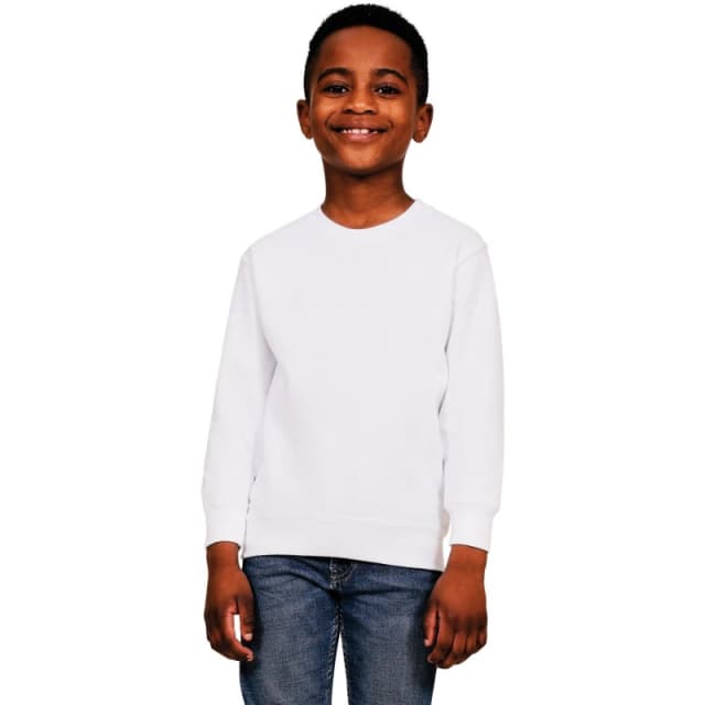 Casual Classics Blended Ringspun Cotton Sweatshirt in White Size: 12-13 Years White Unisex 12-13 Years