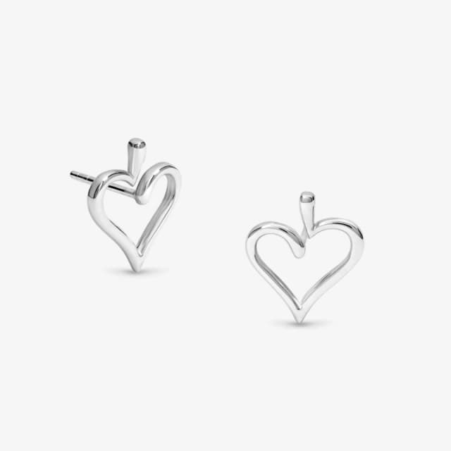 Simply Silver Sterling Silver 925 Polished Open Heart Studs Stud Earrings One Size Silver 40925911000