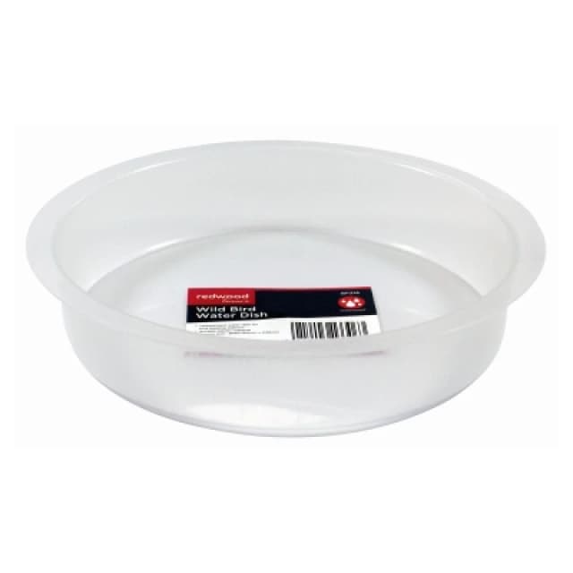 Redwood Plastic Replacement Wild Bird Water Dish - 18.5cm Clear