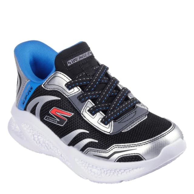 Skechers Lighted Slip-Ins Sneaker W Air-Cool Slip On Trainers Unisex Kids Silver/Black unisex 3 (36)