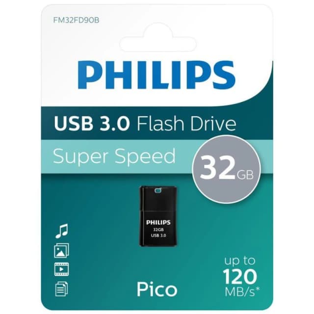 Philips USB 3.0 Pico Edition Flash Drive, 32GB Black