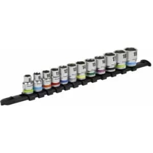Sealey AK2660 Socket Set 12pc 3/8"Sq Drive 6pt WallDrive Metric