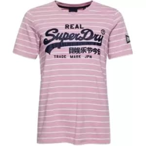 Superdry Stripe T Shirt - Pink