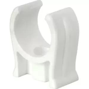 Talon Snap-in Open Clip 15mm Single (100 Pack) in White Plastic