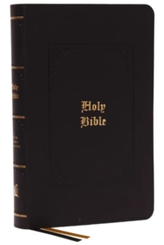 KJV, Personal Size Large Print Reference Bible, Vintage Series, Black Leathersoft, Red Letter, Thumb Indexed, Comfort Print. Leather / fine binding. B
