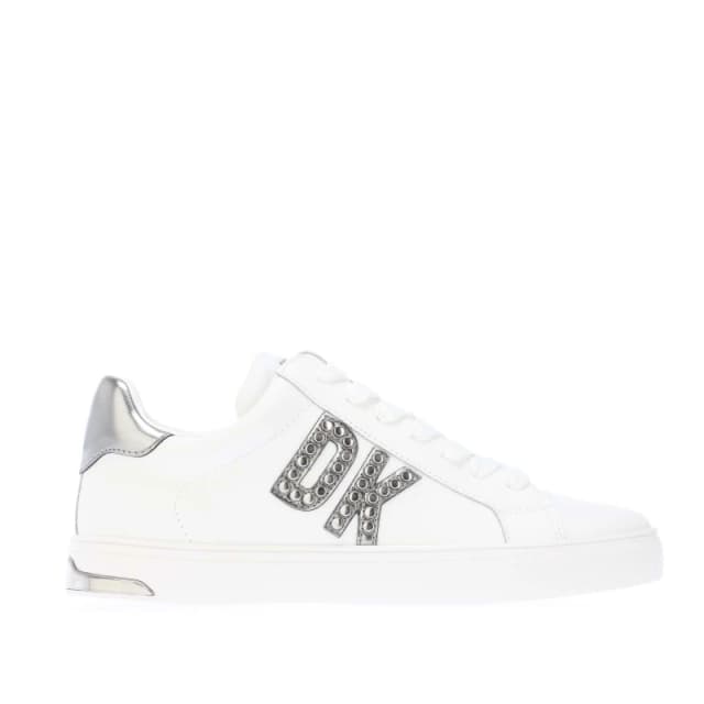 DKNY Abeni Lace Up Trainers White Silver female UK 4
