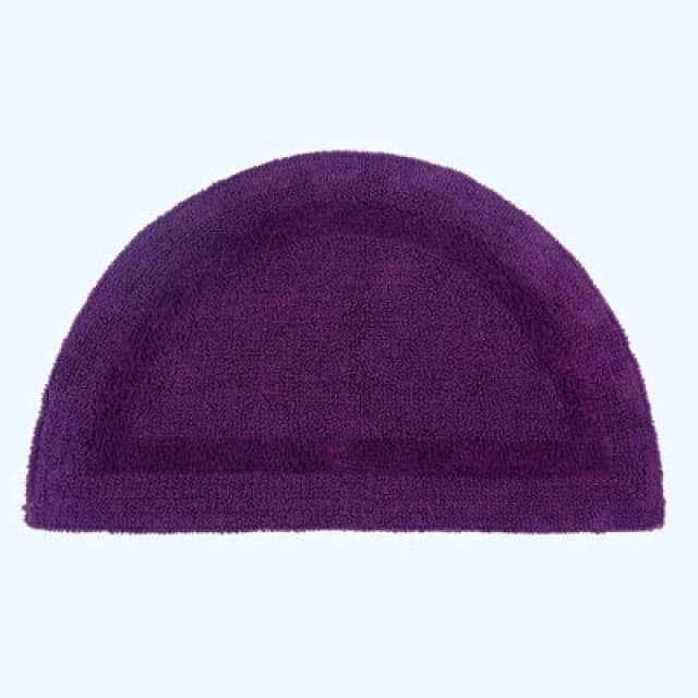 Homescapes Luxury Reversible Semi Circle Bath Mat - Plum