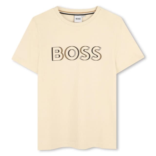 Boss Kids Bold Logo T-Shirt Vanille 21C male 12 Yrs