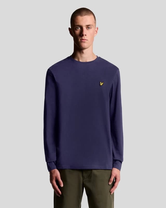 Lyle & Scott Plain Longsleeved T-Shirt Navy M