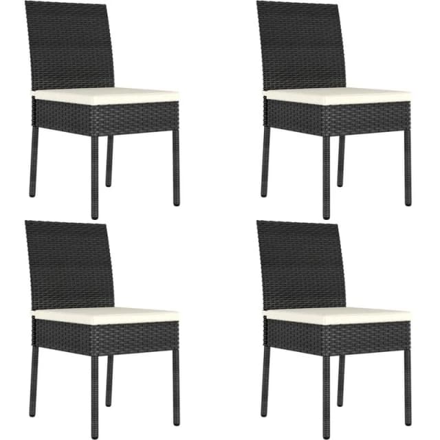 VIDAXL Garden Dining Chairs 4 pcs Poly Rattan Black Vidaxl 8720286682470