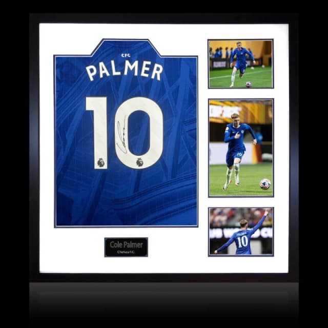 The Fan Cave Cole Palmer Signed Chelsea 25/26 Shirt Elite Frame Blue unisex 820mm x 82