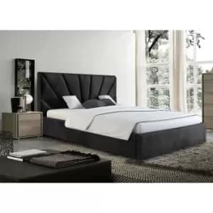 Hamini Bed Super King Plush Velvet Black