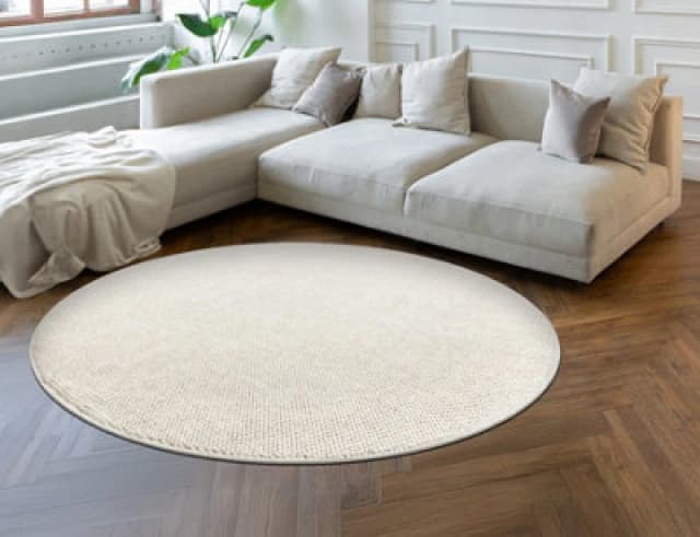 RugsX Carpet Casablanca Loom Circle Cream, Loop, Soft Indoor & Outdoor Circle 80 Cm
