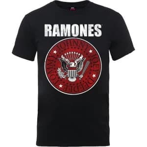 Ramones - Red Fill Seal Unisex Large T-Shirt - Black