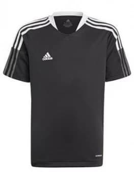 Boys, adidas Youth Tiro 21 Jersey, Black, Size 5-6 Years