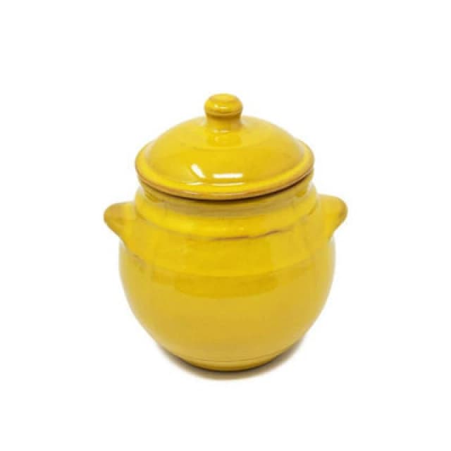 Verano Spanish Ceramics Selena Hand Dipped Glaze Ceramic Kitchen Dining Storage Jar W/lid (H) 23Cm Yellow