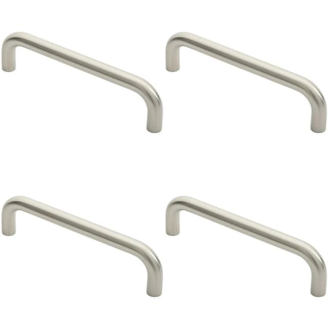 Loops 4x Round D Bar Pull Handle 244 x 19mm 225mm Fixing Centres Satin Stainless Steel Metallics unisex