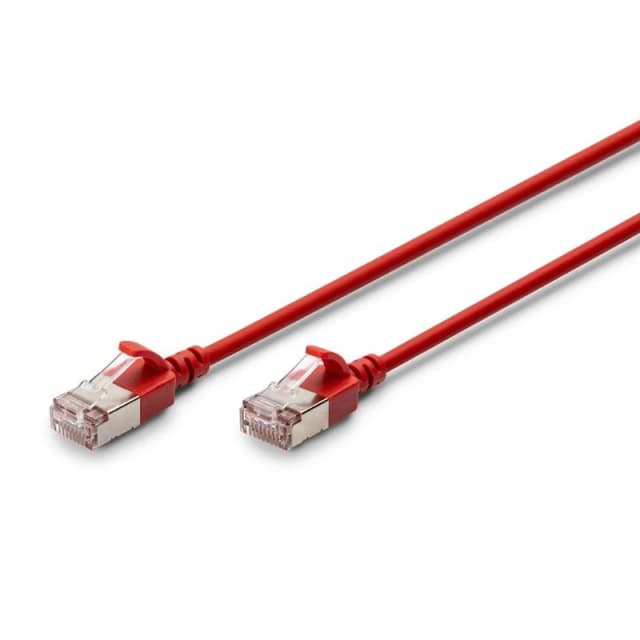 FDL SLIM 0.25M CAT.6a F-FTP LSZH PATCH CABLE - RED (SNAGPROOF)