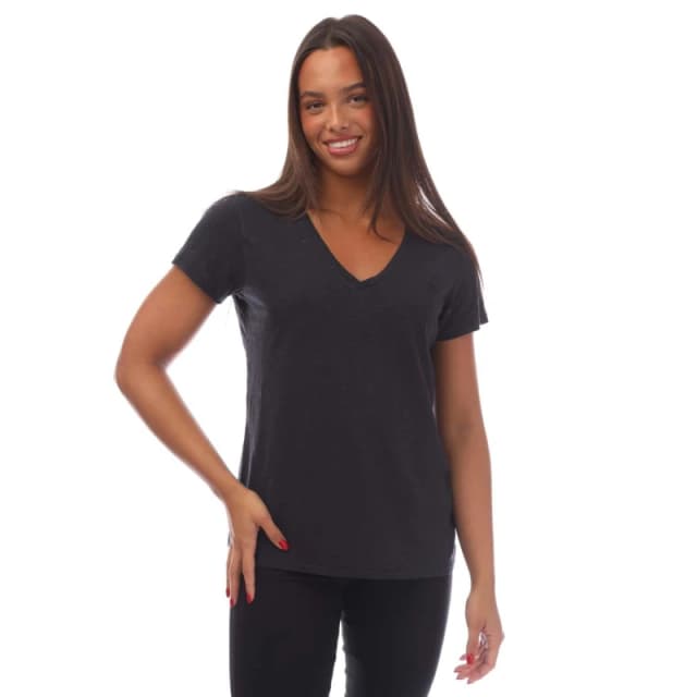 Superdry Studios Slub Embroidered V-Neck T-Shirt Navy female 10