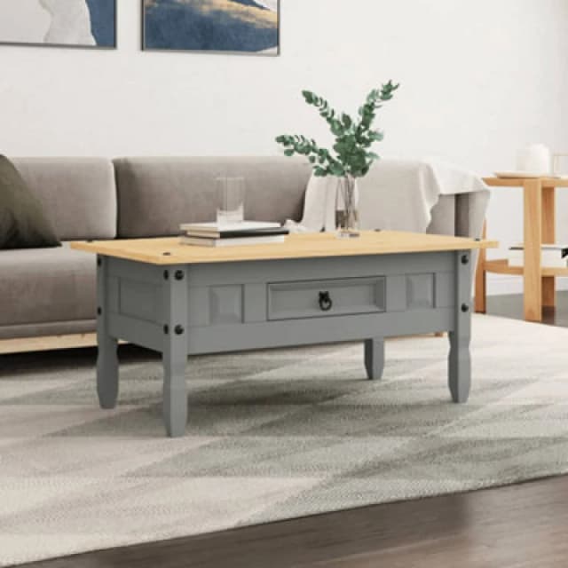vidaXL Coffee Table Mexican Pine Corona Range Grey Couch End Side Tea Tables